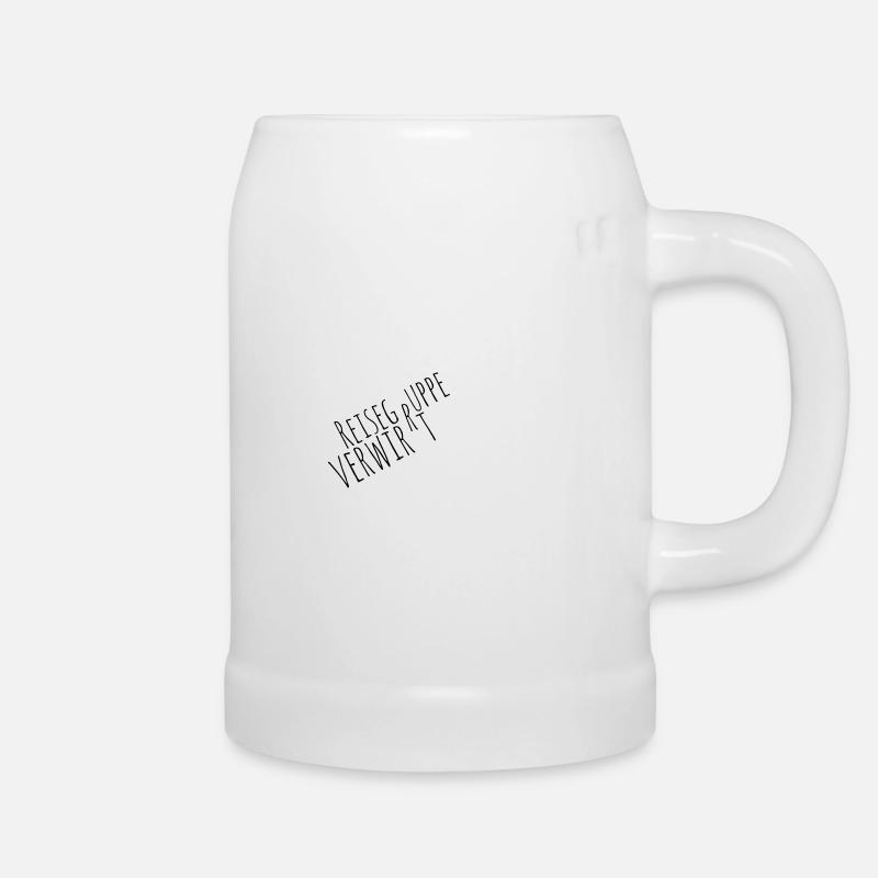 Reisegruppe verwirrt - Bierkrug - Weiß
