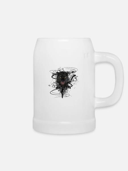 Der Schwarze Panther - Bierkrug - Weiß