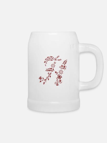 Initiale H, Buchstabe - Bierkrug - Weiß