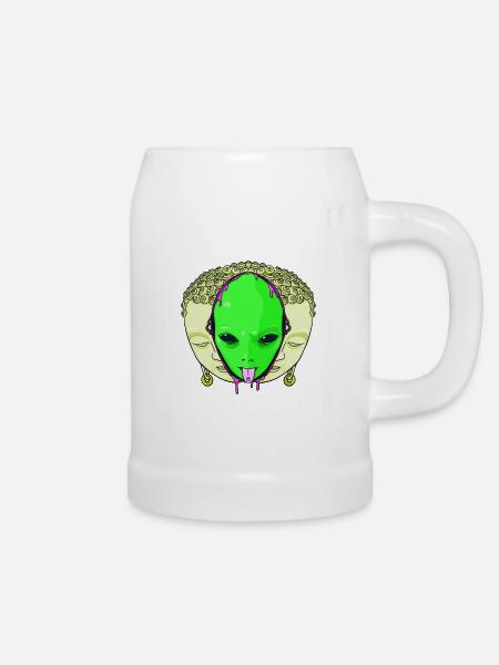 Psy4Aliens Mann - Bierkrug - Weiß