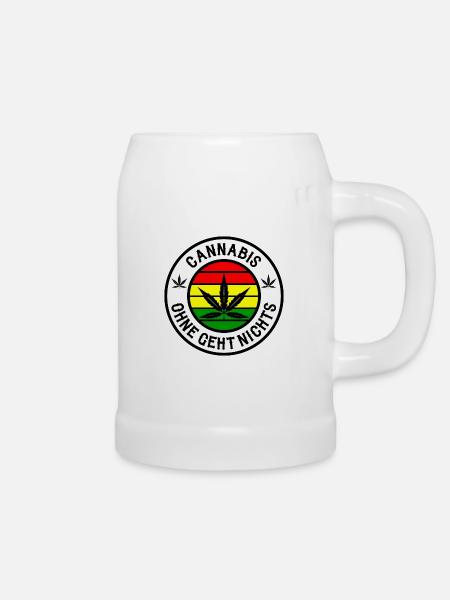 Cannabis - Bierkrug - Weiß