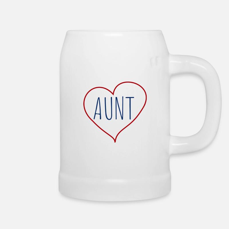Tante Herz - Bierkrug - Weiß
