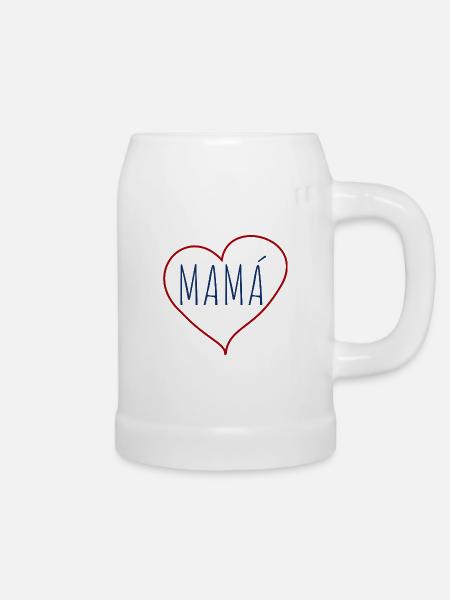 Mamà Herz - Bierkrug - Weiß