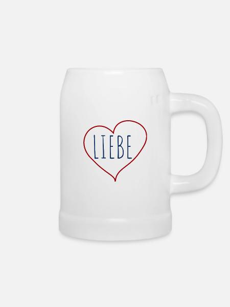 Liebe Herz - Bierkrug - Weiß