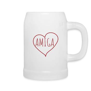 Amiga heart - Chope en céramique - blanc - Droite