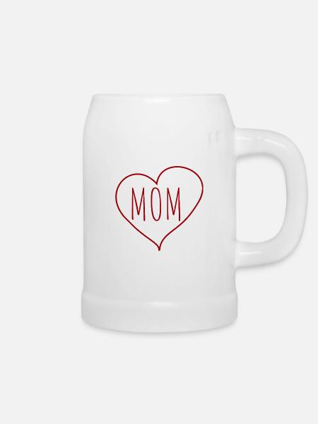 Mama Herz - Bierkrug - Weiß