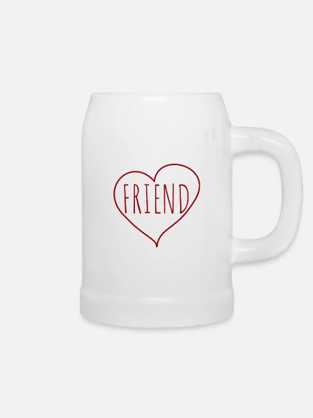 Freund Herz - Bierkrug - Weiß