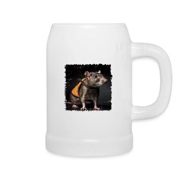Rats like to cuddle for their lives - Beer Mug - white - Right