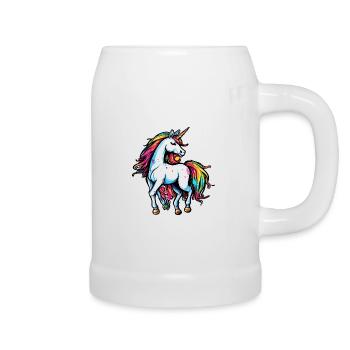 Unicorn / Horse / Girl / Mythical Creature / Fairy Tale - Beer Mug - white - Right