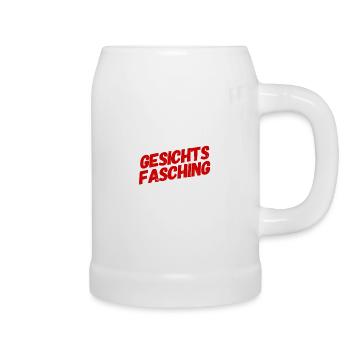 ich steh auf Gesichtsfasching - Bierkrug - Weiß - Rechts