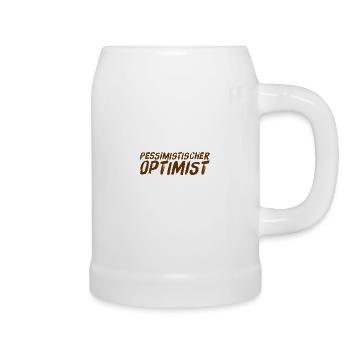 ich bin ein realistischer Optimist - Bierkrug - Weiß - Rechts