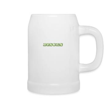 Logo "Poissons" - Chope en céramique - blanc - Droite
