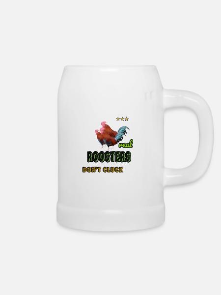 Echte Hähne - Bierkrug - Weiß