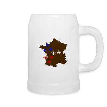 Patrouille de France in flight over France - Beer Mug - white - Right