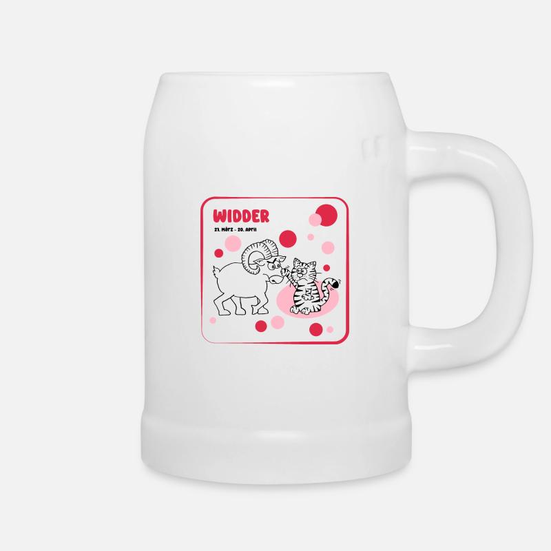 Zodiac sign Aries - Beer Mug - white