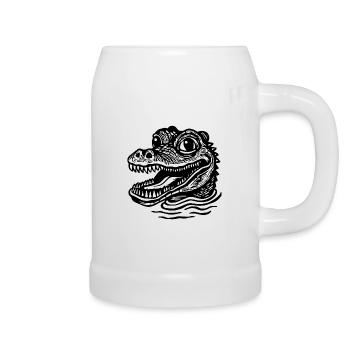 Krokodil Alligator - Bierkrug - Weiß - Rechts