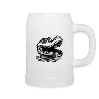 Crocodile Alligator - Beer Mug - white - Right