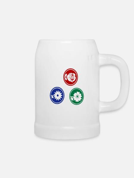 Ornamente Blumen - Bierkrug - Weiß