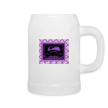 Volga purple look - Beer Mug - white - Right