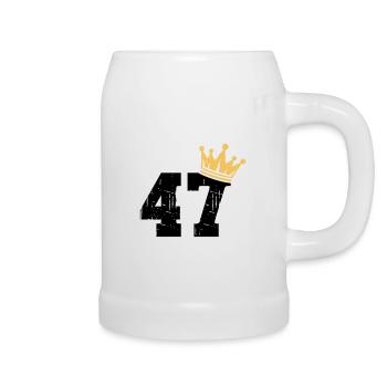 47 Crown 47th Birthday 47 Years - Beer Mug - white - Right