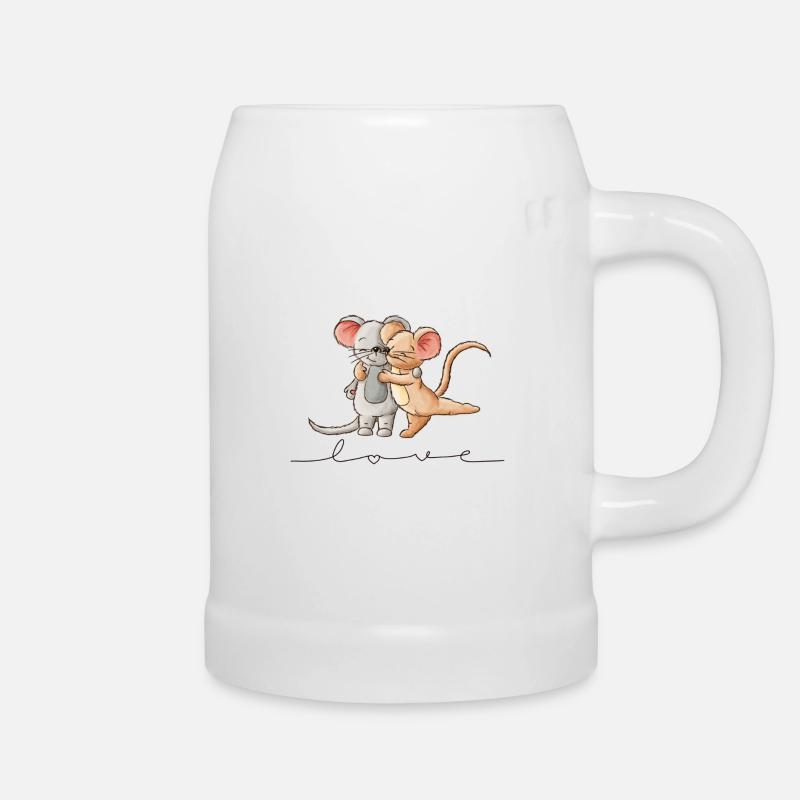 Mäuse Love - Bierkrug - Weiß