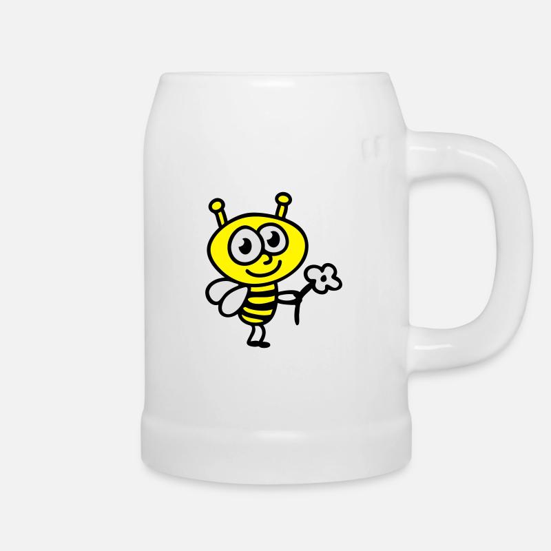 Bee + Fleur - Chope en céramique - blanc