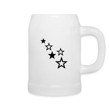 sterne - Bierkrug - Weiß - Rechts
