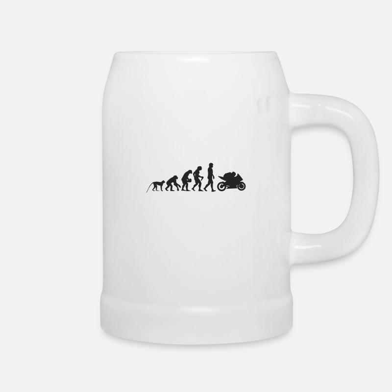 Evolution motorcycle - Beer Mug - white