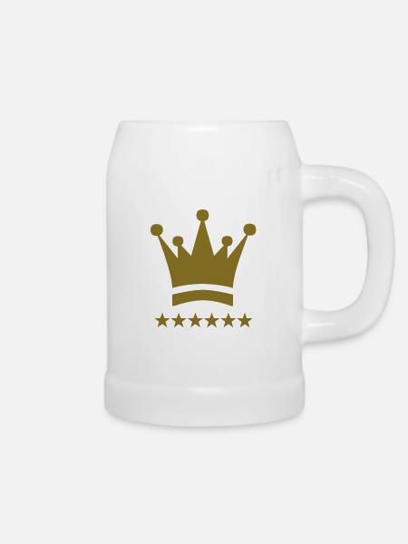 Krone - Bierkrug - Weiß