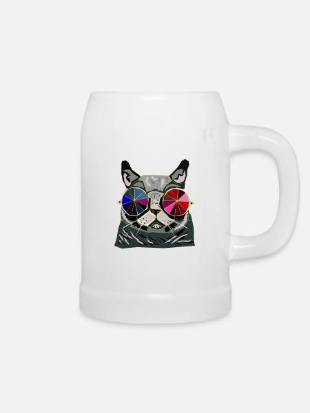 Coole Katze Geschenkidee - Bierkrug - Weiß