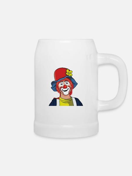 Clown - Bierkrug - Weiß