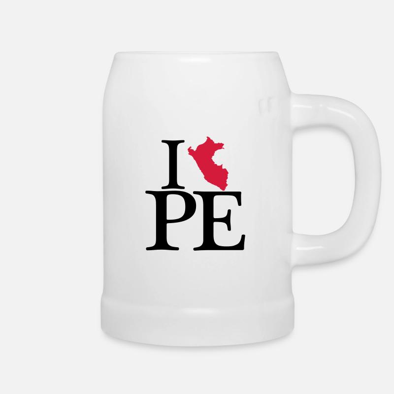I love PE - I love Peru - Beer Mug - white