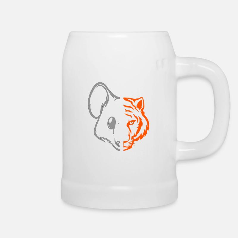 Tiger Maus - Bierkrug - Weiß
