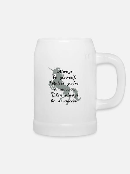 Immer ein Einhorn - Bierkrug - Weiß