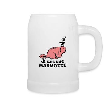 je suis une marmotte animal expression - Chope en céramique - blanc - Droite