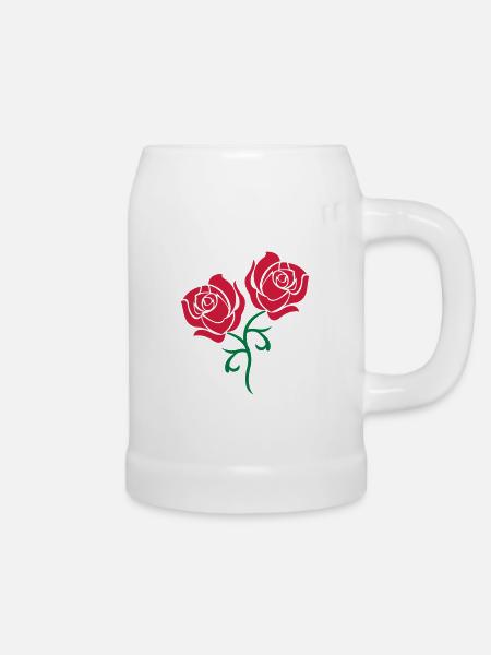 roses - Bierkrug - Weiß