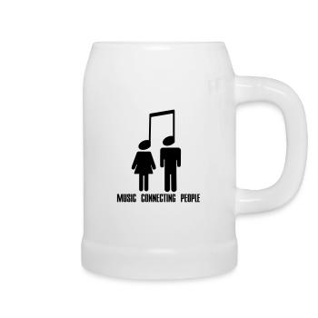 Music Connecting People - Bierkrug - Weiß - Rechts