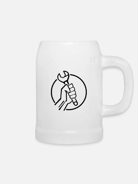 handwerker_1_f1 - Bierkrug - Weiß