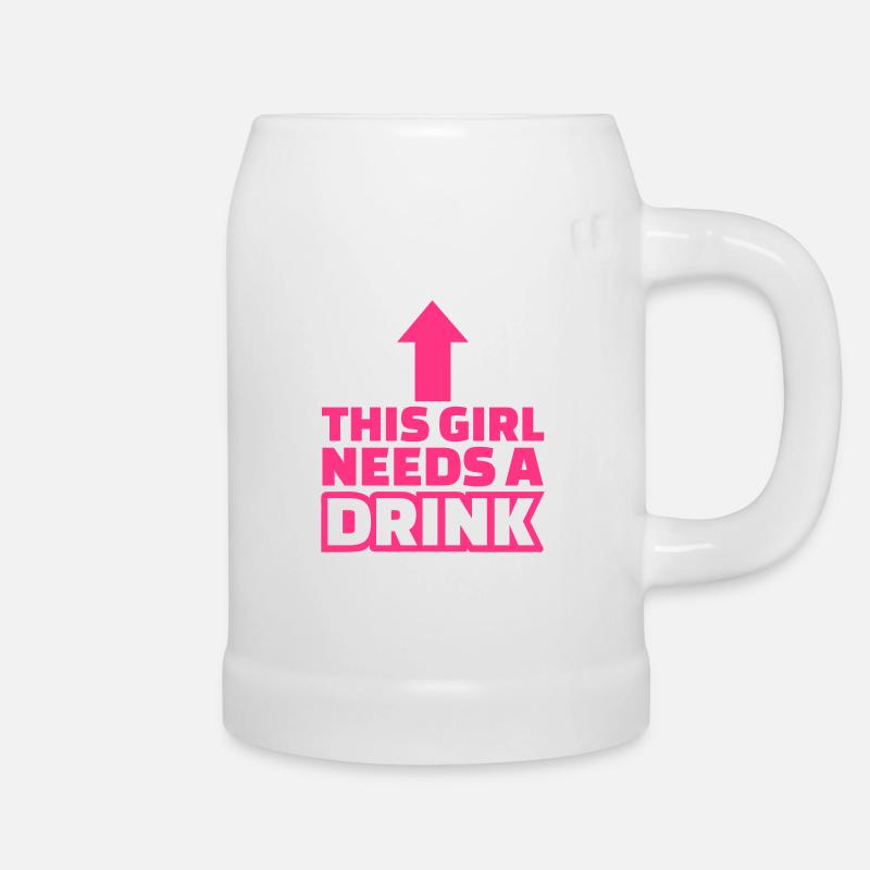 This Girl needs a Drink - Chope en céramique - blanc