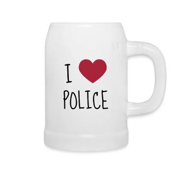 Police Officer Policeman Cop Policier Polizei - Beer Mug - white - Right