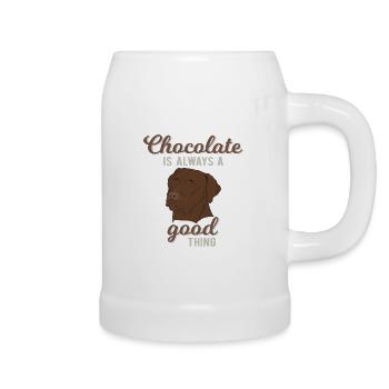Chocolat Labrador Dog Dog énonciations cadeau - Chope en céramique - blanc - Droite
