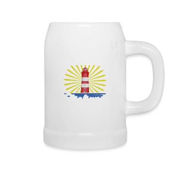 Heimathafen Stralsund Ostsee Leuchtturm Hafenstadt - Bierkrug - Weiß - Rechts