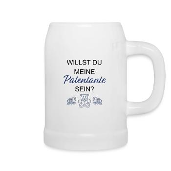 Patentante Verkündung Taufe Geschenkidee - Bierkrug - Weiß - Rechts