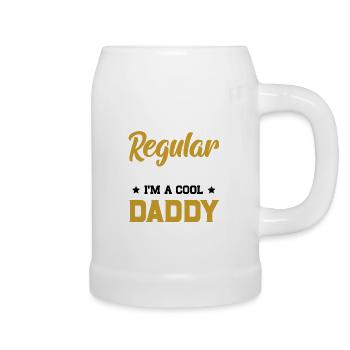 I'm not a regular daddy I'm a cool daddy - Beer Mug - white - Right