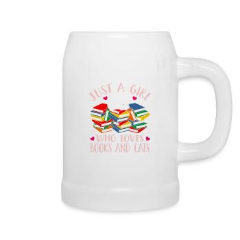Just a girl who loves books and cats - Bierkrug - Weiß - Rechts