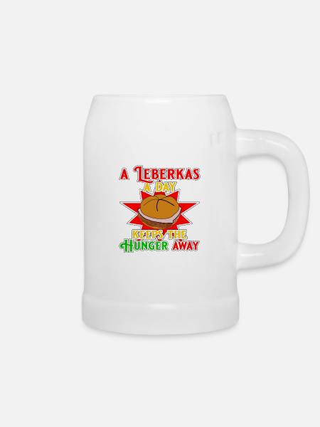 Leberkas - Bierkrug - Weiß