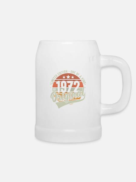 1972 Jahrgang Geburtsjahr Vintage Retro Geburtstag - Bierkrug - Weiß