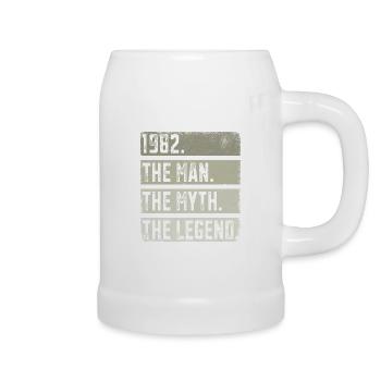 Born 1982 Man Myth Legend Birthday - Beer Mug - white - Right