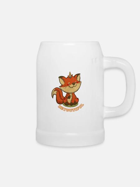 beYOUtiful Fox Einhorn - Bierkrug - Weiß