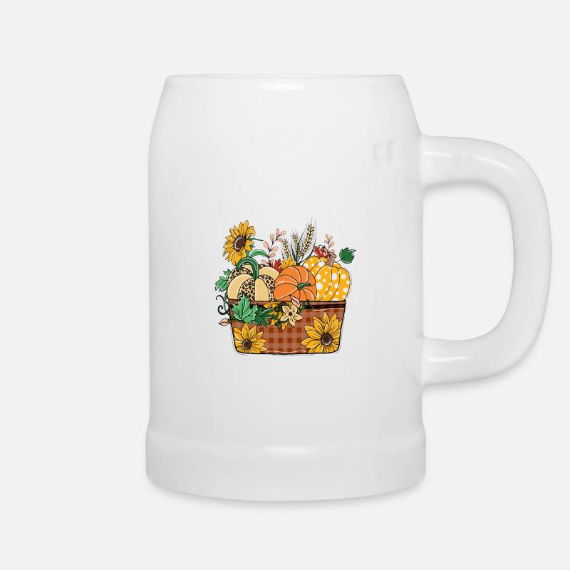 Happy Fall y'all, Halloween Geschenk - Bierkrug - Weiß